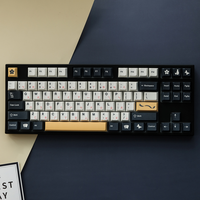 128 Keys GMK Matsu Keycaps Japanese/English Cherry Profile PBT Dye Sublimation Mechanical Keyboard Keycap For MX Switch 61/64/87