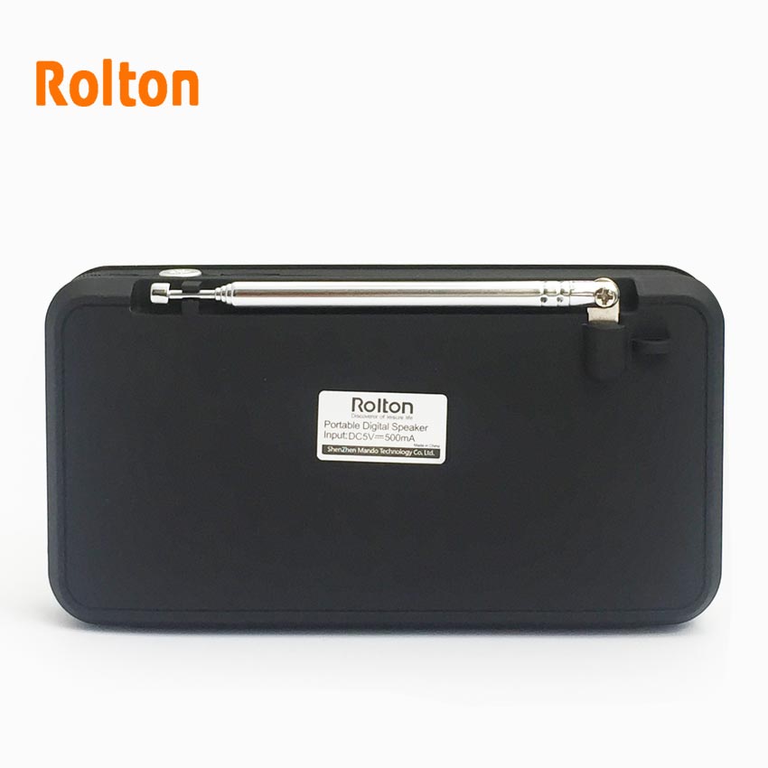 Rolton  e500 bærbare bluetooth-højttalere bas dual track højttaler sport og stereo fm radio tf kort usb  mp3 søjle og lommelygte
