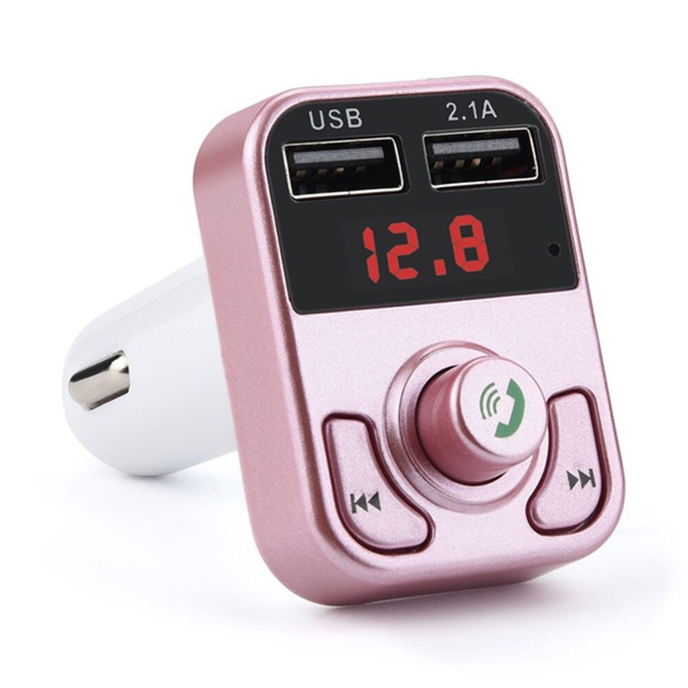 Universal- FM Adapter Bluetooth Absender MP3 USB Ladegerät Auto FM Sender FM Sender: Rose Gold