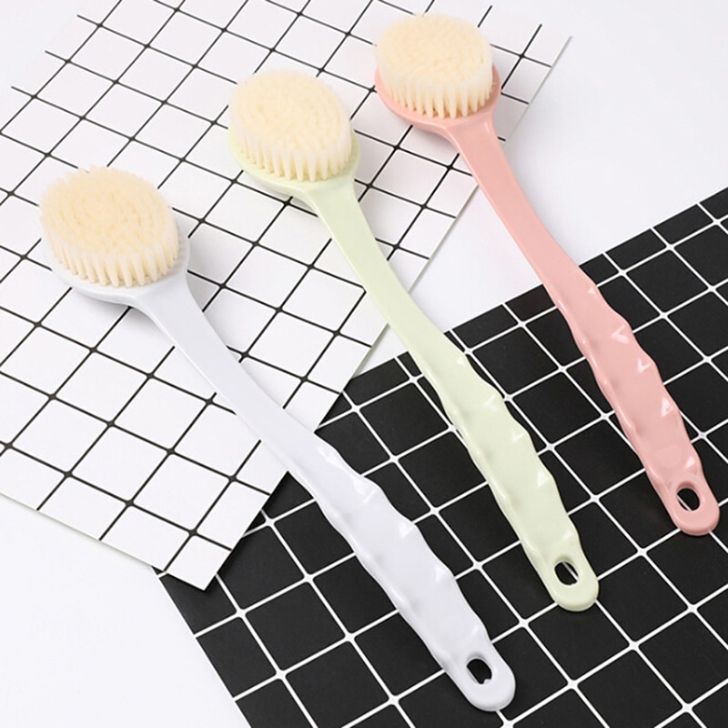 Cepillo de baño con mango largo para la espalda, herramienta para eliminar la piel muerta y el cuerpo, fácil de limpiar