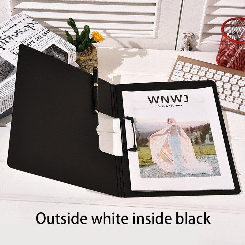 Simple office writing board clip multi-function folder can turn pages plastic board clip office data folder office supplies: A 3 pieces