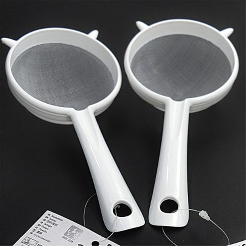 1Pc Reusable Kitchen Handheld Plastic Screen Mesh Tea Leaf Strainer Flour Sieve Colander Kitchen Accessories
