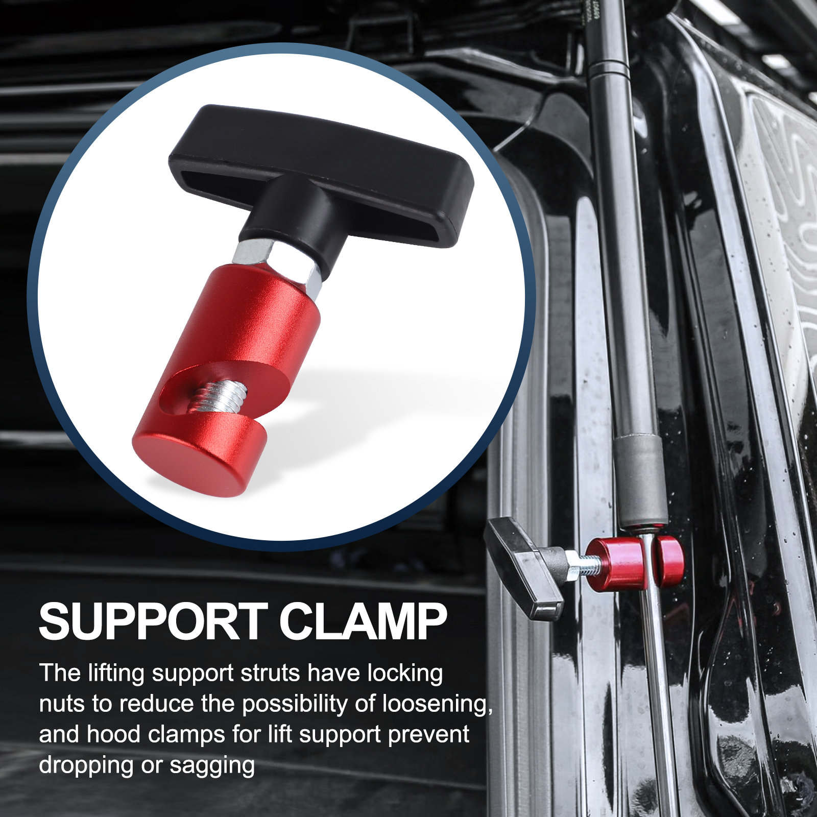 soporte para capó de coche, abrazadera de fijación antideslizante a presión de aire, accesorios, amortiguador, cubierta de motor, varilla de soporte de elevación