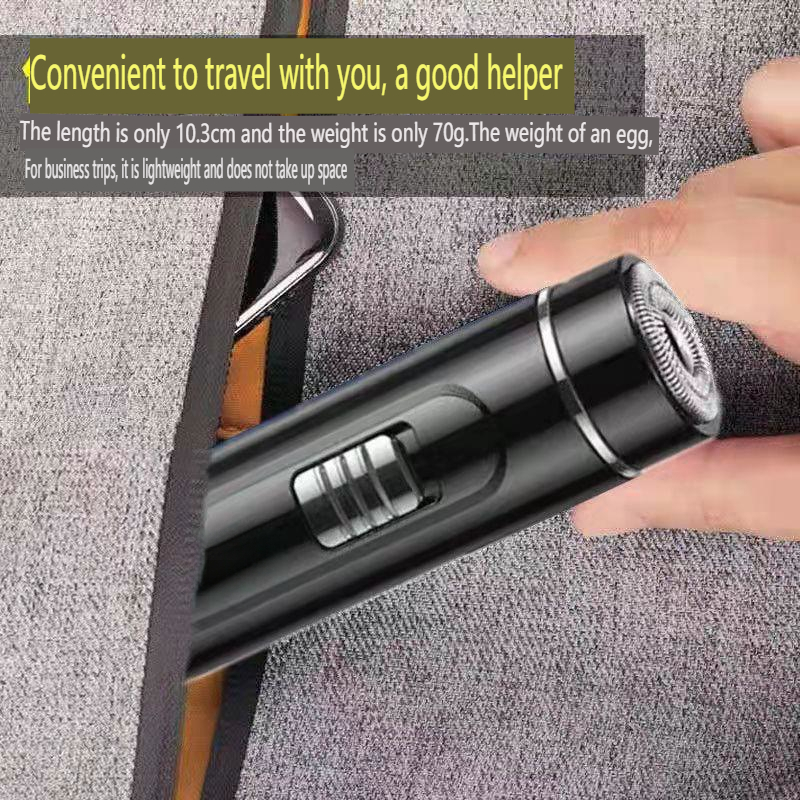 Compact en handig elektrisch scheerapparaat voor heren - USB oplaadbaar, nat en droog, eenvoudig gebruik met één knop - perfect voor thuis, auto en reizen!