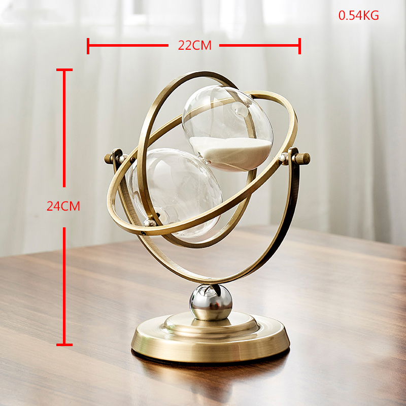 Creativity Retro Earth Hourglass Timer Metal 5/15/30/60 Minute Time Hourglass Table Cloc Decoration Home Desktop Decoration: C Style