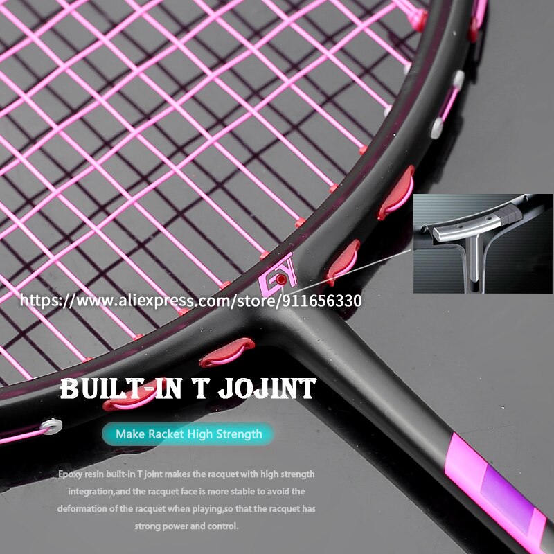 Professionele 100% Full Carbon Fiber Badminton Rackets Snaren Ultra Licht 6U 73G G5 Racket Met Zakken Speed Sport Volwassen