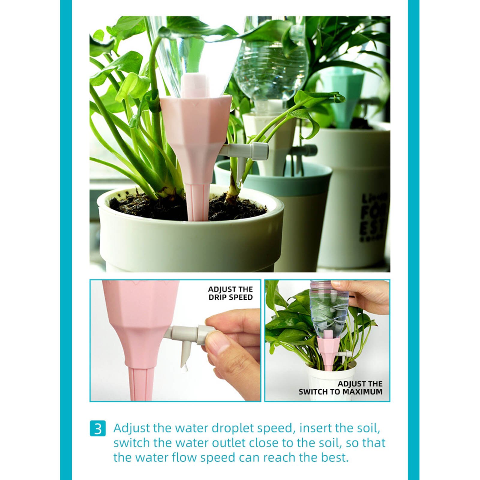 Système d'irrigation goutte-à-goutte automatique, distributeur d'eau pour plantes, dispositif d'irrigation réglable, bouteille d'eau