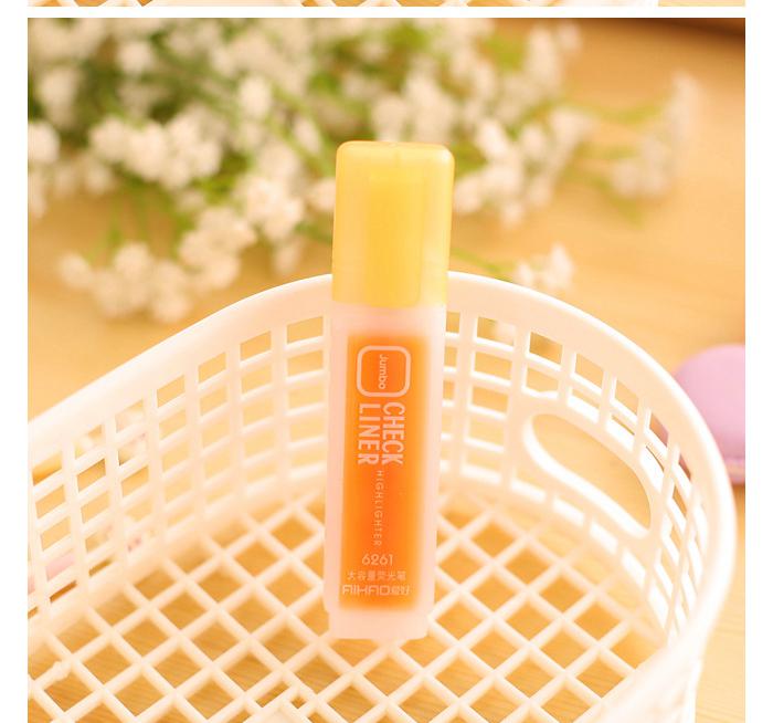 Jonvon Satone 6 Colors Highlighter Pen Stationery Korean Student Large Capacity Writing Markers Highlighters Pen School: Orange