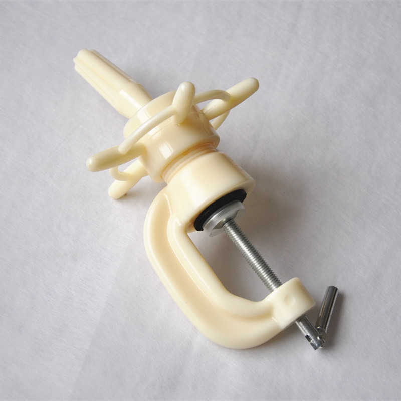 Beige Adjustable Model Mannequin Wig Stand Training Head Stand Holder Head Clamp Salon Styling Hair Tools