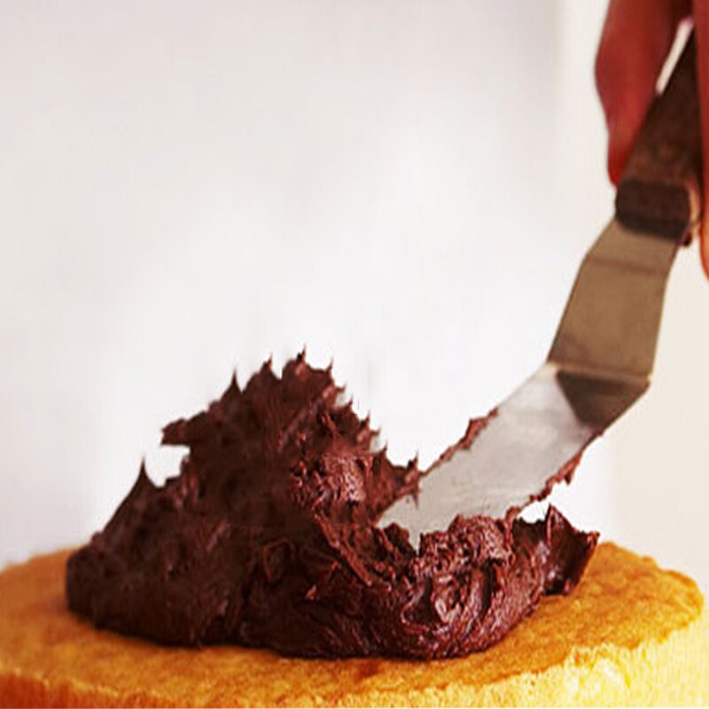 Schraper spuitmond recht kus mes bakgadget houten handvat roestvrij staal 6/8/10 inch boter spatel cake