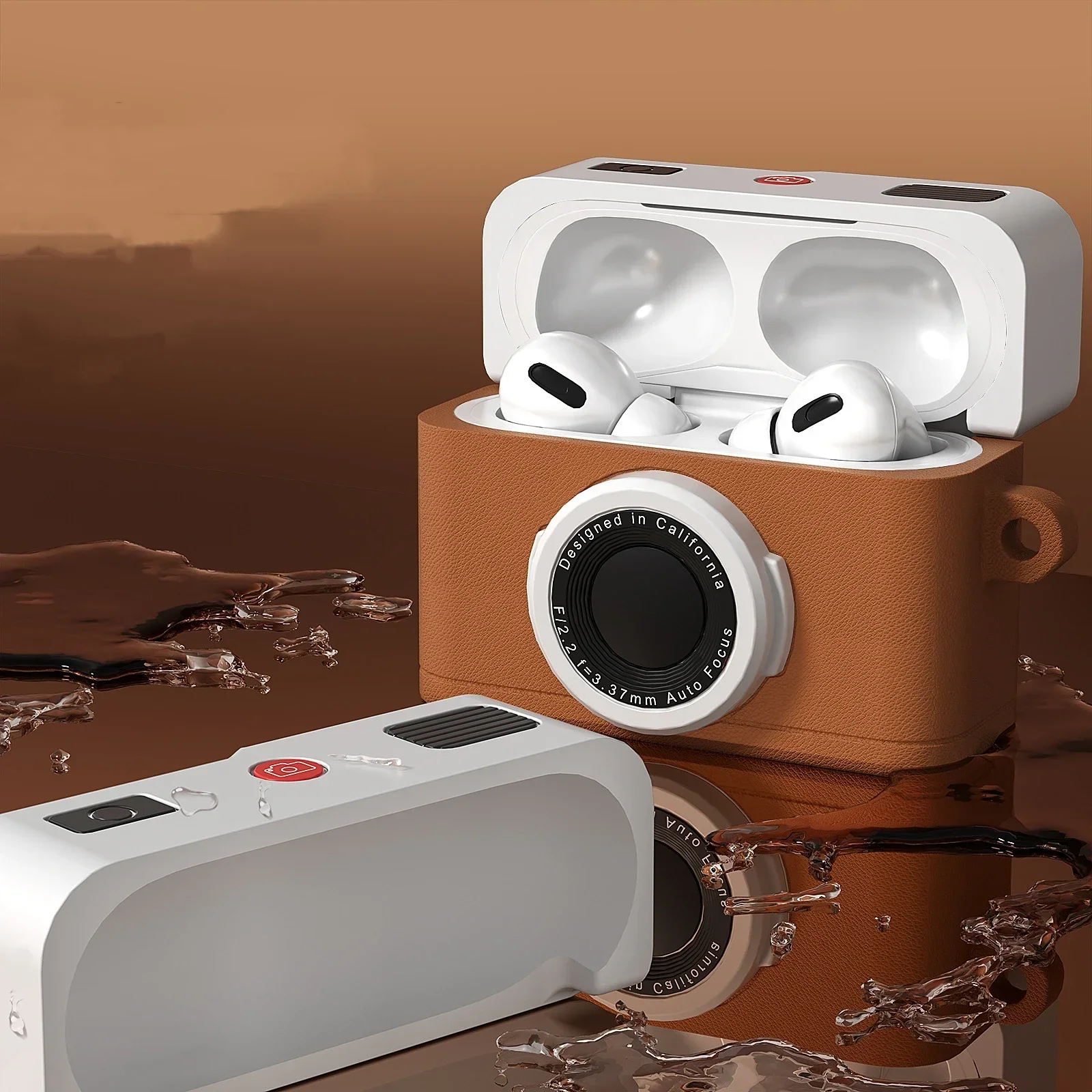2024 nueva funda Retro para auriculares con cámara para Apple Airpods 3 2 1 Pro funda protectora de silicona suave para auriculares AirPods 4 generación