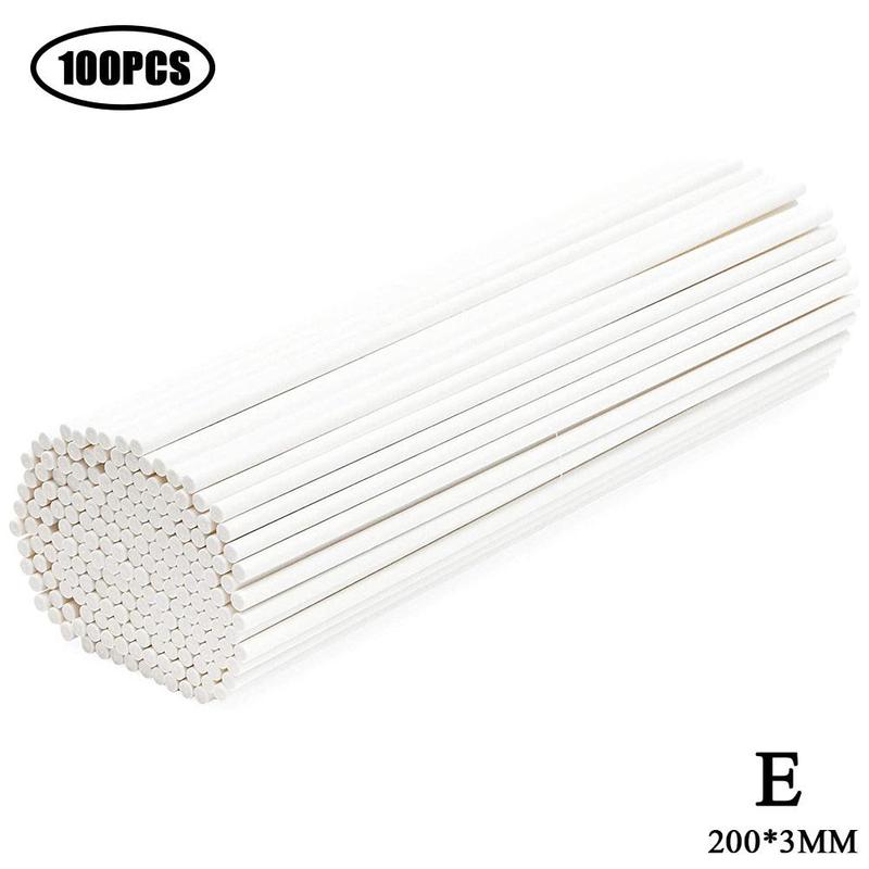 Plastic Stick Lollipop Cake Paper Stick Cake Pops White Fondant DIY Sugar Tool Mold Sticks Craft Sucker Baking X0E9: E