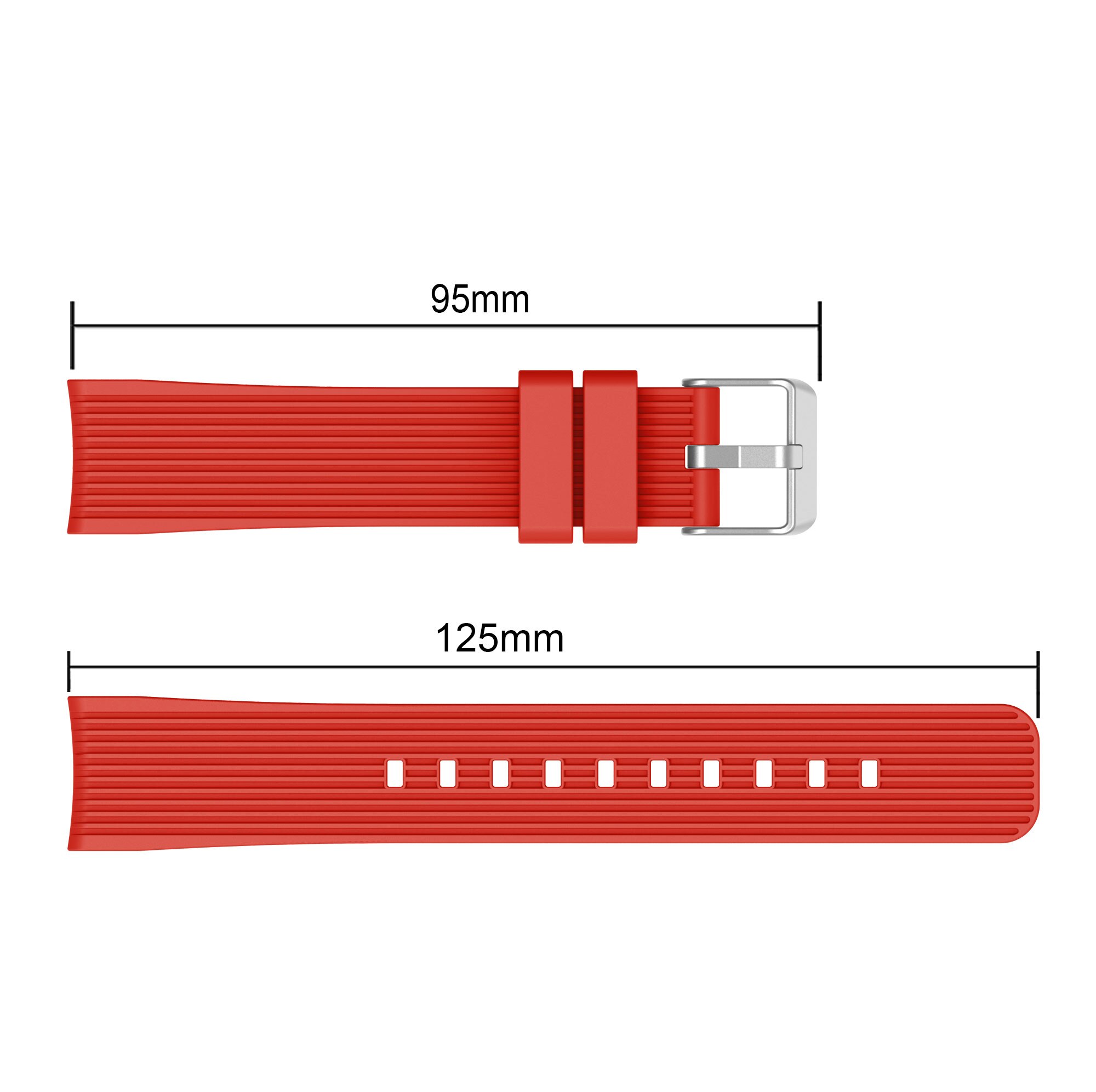 Sport 20mm / 22mm siliconen band voor samsung galaxy watch 3 45mm 41mm smartwatch band armband accessoires polsband: Rood / 22mm