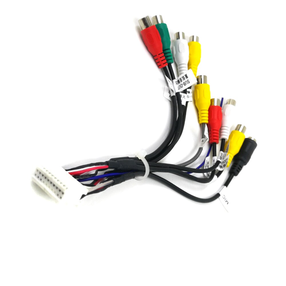 Biurlink android radio stereo rca ulostulo johdin aux-in subwoofer mikrofoni sovitin 20 pin yleiskaapeli  px6