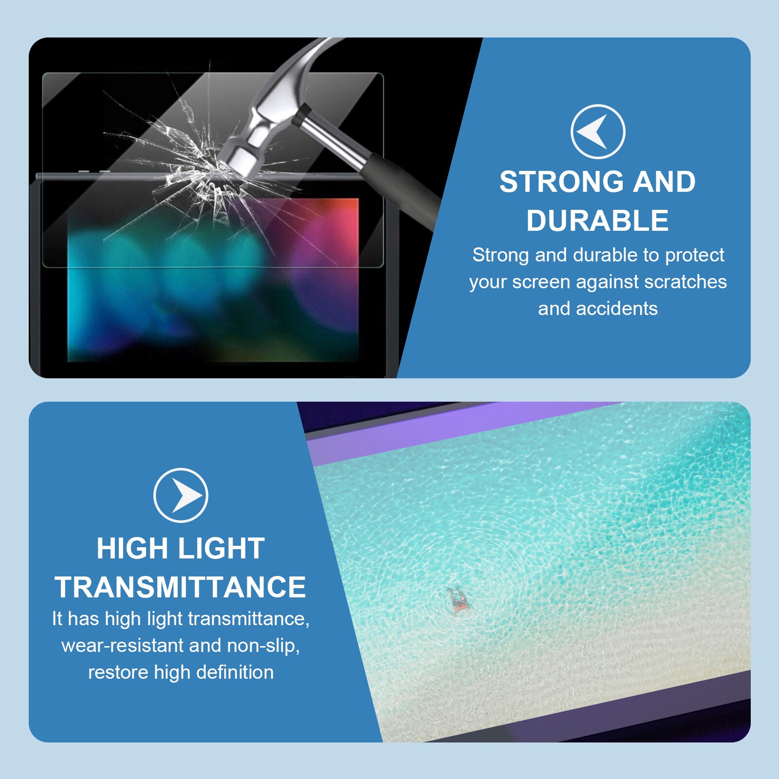 2Stck Konsole Bildschirm Schutz Kompatibel Für Schalter OLED Gehärtetem Glas Film