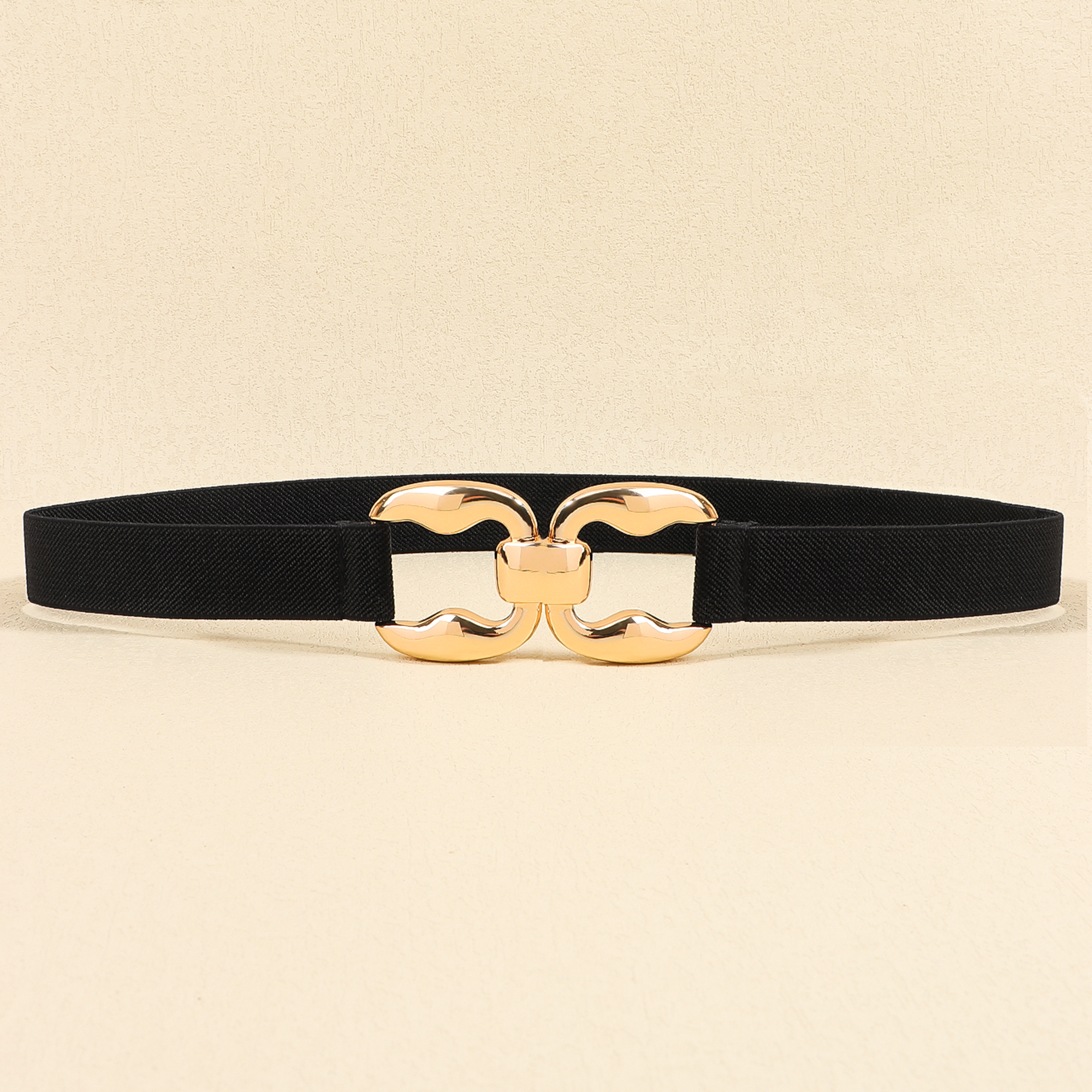 Accesorios de con cinturón elástico vintage, accesorios con un vestido para mujer con cintura alta: Negro