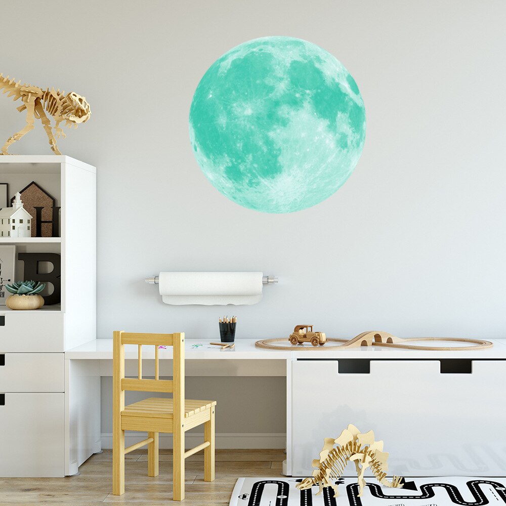 Glowing Moon Wall Stickers Home Decor Glow In The Dark Sticker Vinyl Babyroom Bedroom Living Room Decoration