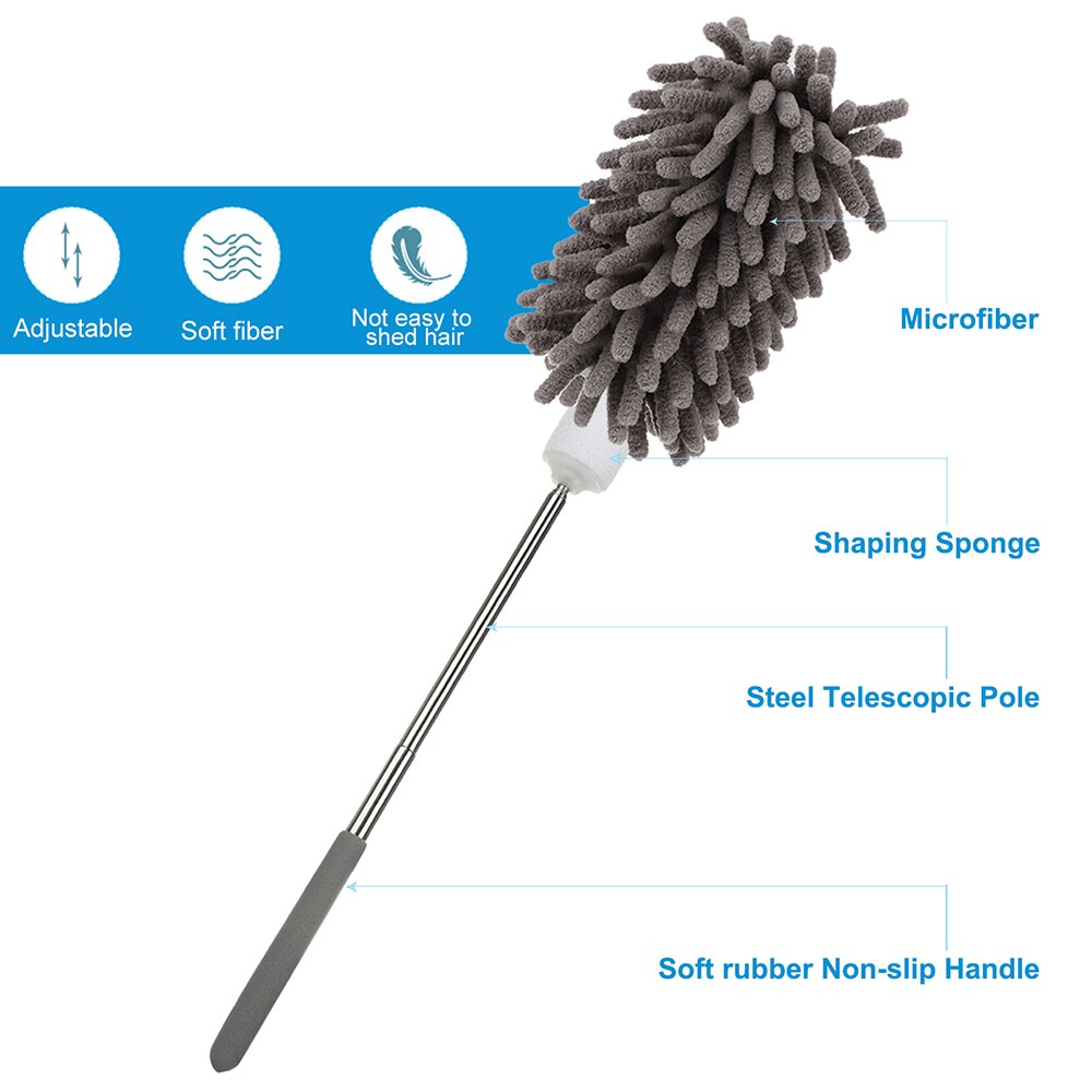 Microfiber Telescoping Duster Extendable Adjustable Washable Dust Trap Dusters Telescopic Bar Tools Cleaning Interior Ceilings