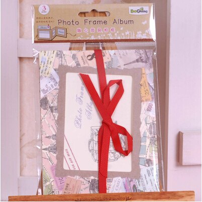 Papier tasche bild rahmen mit Band europäische klapp Mini kleine Jahrgang foto rahmen Album
