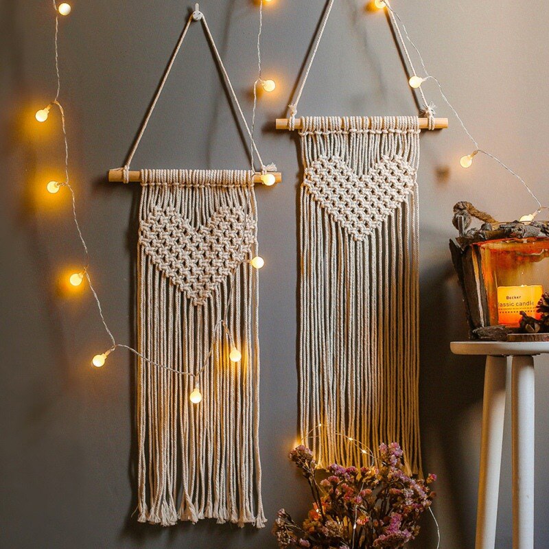 Tapiz colgante de pared hecho a mano, colgante de macramé, decoración de pared de boda, telón de fondo para habitación, manta de pared, decoración del hogar