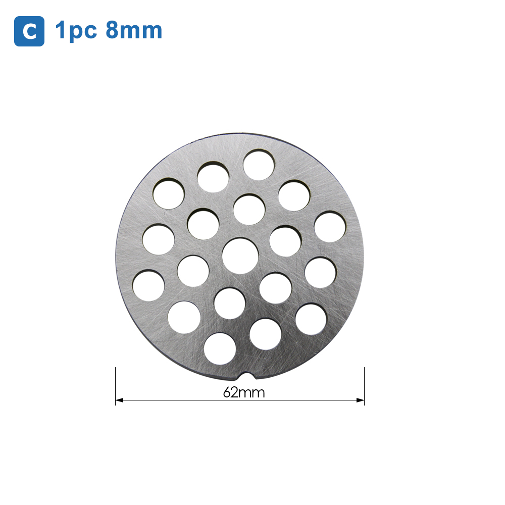 #8 62mm Meat Grinder Grille Disc Attachment Stainless Lattice Mincer Plate Parts for Bosch MFW66020 67440 68640 68660