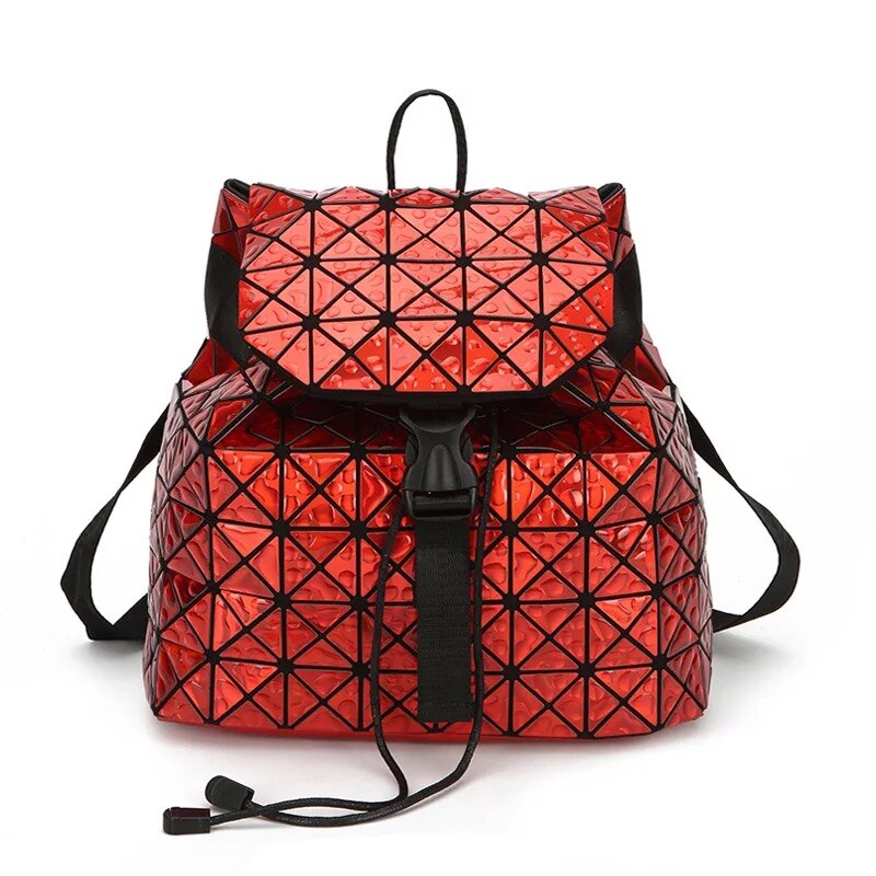 Geometric Luminous Women's Bag Holographic Reflective Flashing Color Backpack: Style 1