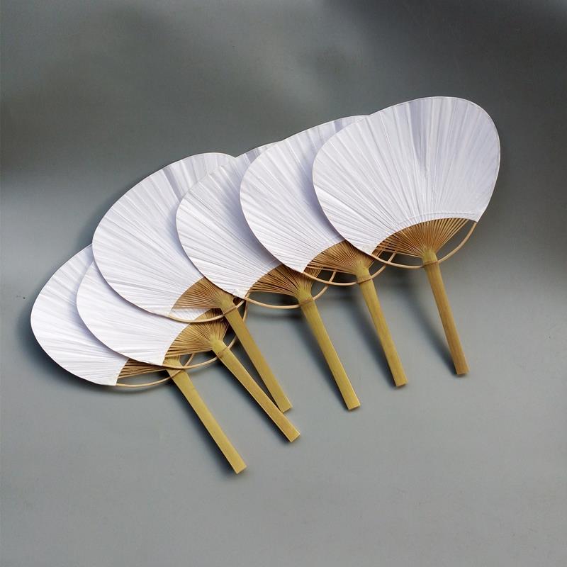 24Pcs/Lot Wedding White Paddle Fan For Wedding Decoration