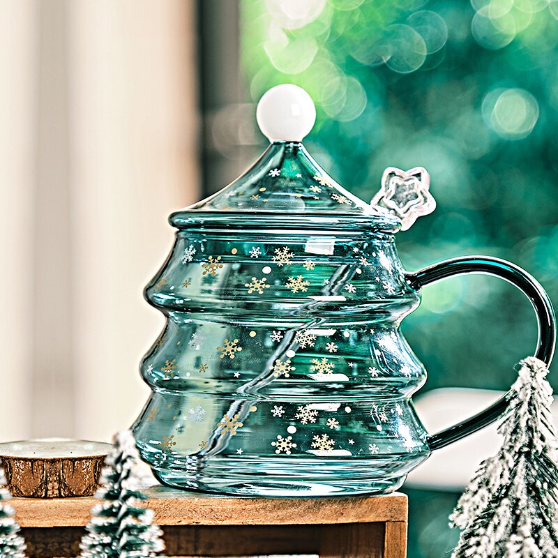 Weihnachten Tasse Baum bilden Schnee Berg Glas Wärme-beständig Wasser Becher Haushalts Mikrowelle Neue Kaffee Milch Tasse weihnachten