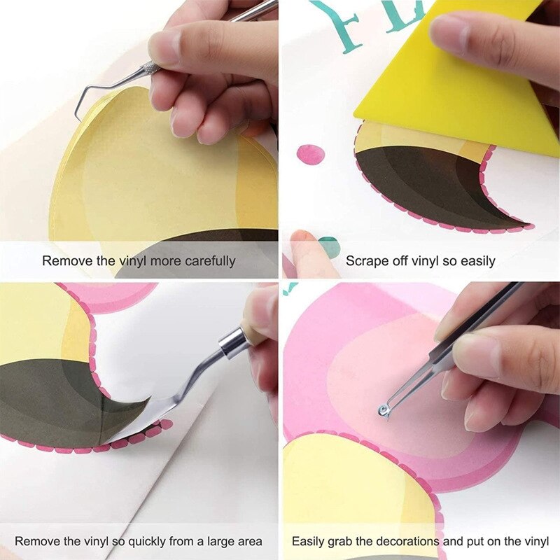 24 PCS Precision Craft Weeding Tools Kit For Weeding Vinyl, Cameos, DIY Art Work Cutting, Hobby, Scrapbook