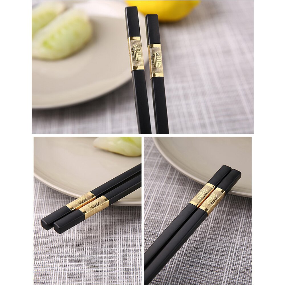 10 Pairs Black Chopstick Set Japanese Chinese Chopstick Food Sushi Sticks Reusable Tableware Pot Chopsticks Palillos Chinos