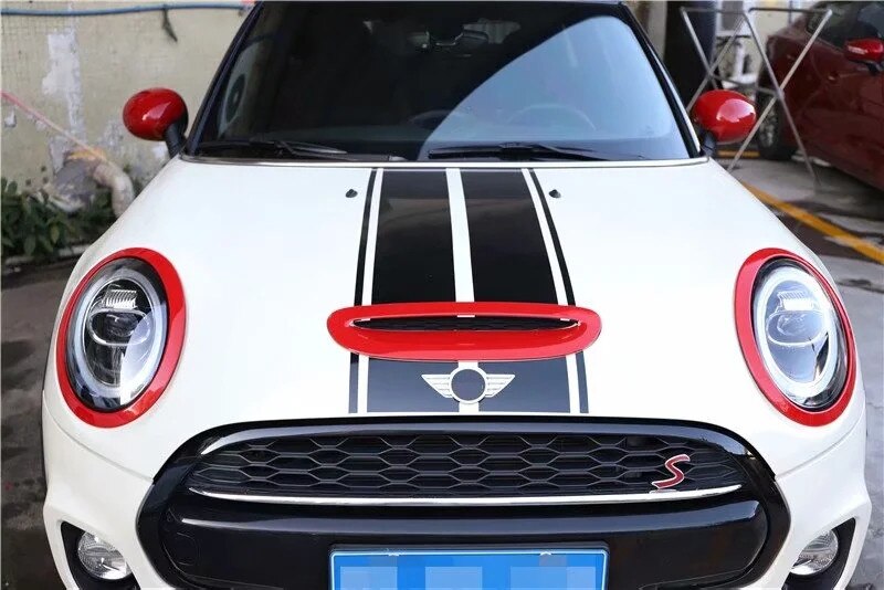 Voor Bmw Mini Cooper F55 F56 F57 Motorkap Luchtinlaat Trim Strip Carbon Fiber Stijl Auto Kap Verfraaiing Accessoires roze