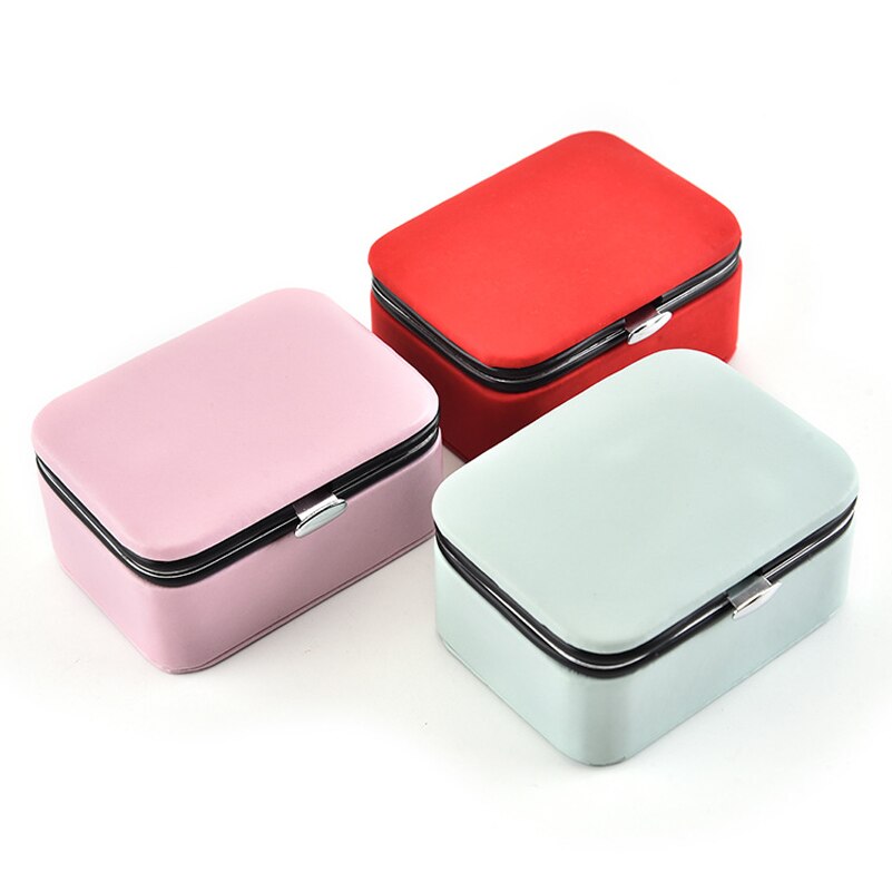 CTHome Mini Portable Jewelry Box Stud Earrings Jewellery Storage Organizer Women Leather Display Travel Case