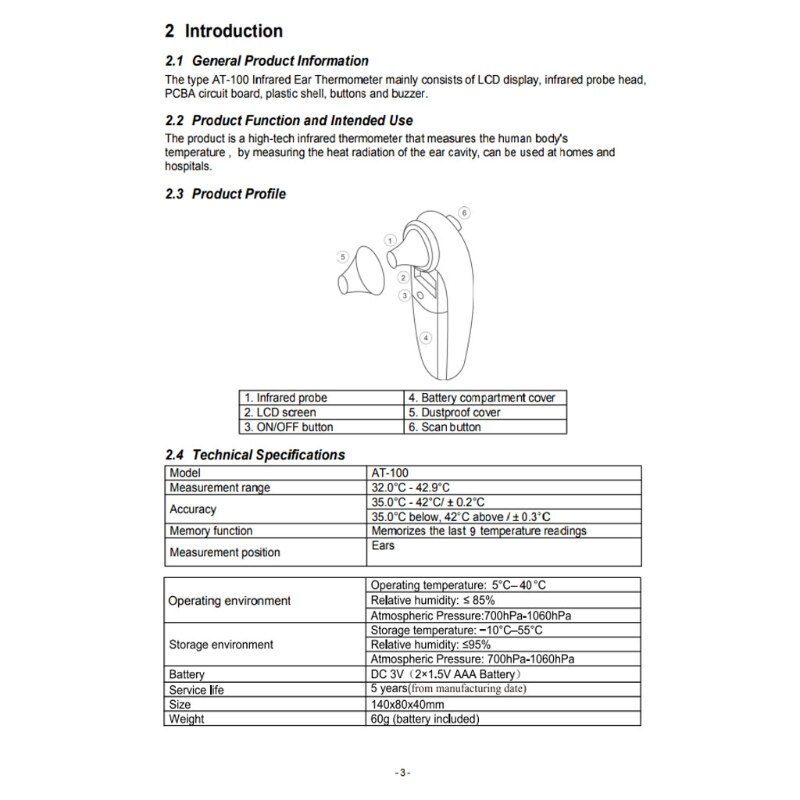 Automatic Induction Digital Ear Thermometer Infrared Probe Temperature Meter R9JC