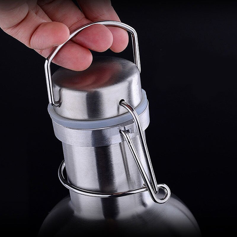 2L Stainless Steel Homebrew Beer Growler Secure Swing Top Lid Big Capacity Beer Bottles For Outdoor