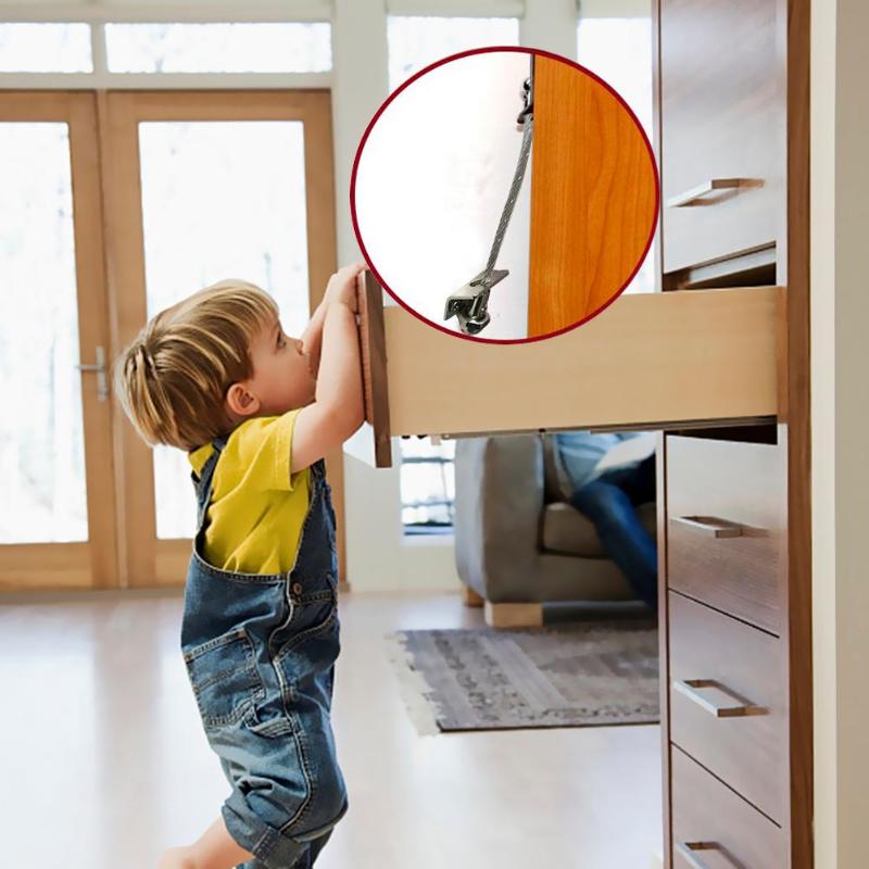 1 Set Anti Tip Furniture Anchors Safe Straps for Cabinets Bookcase Dresser Thickened Steel Plate Base Childproof Dresser Furnitu