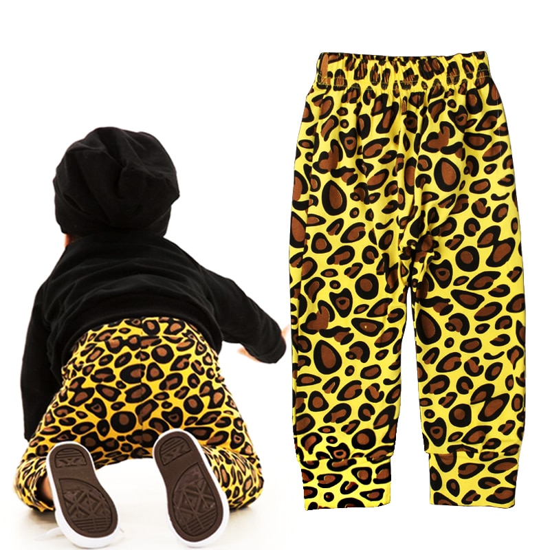 Venda quente de Outono Inverno da roupa do bebê das meninas dos meninos moda casual calças leggings calças de Leopardo algodão