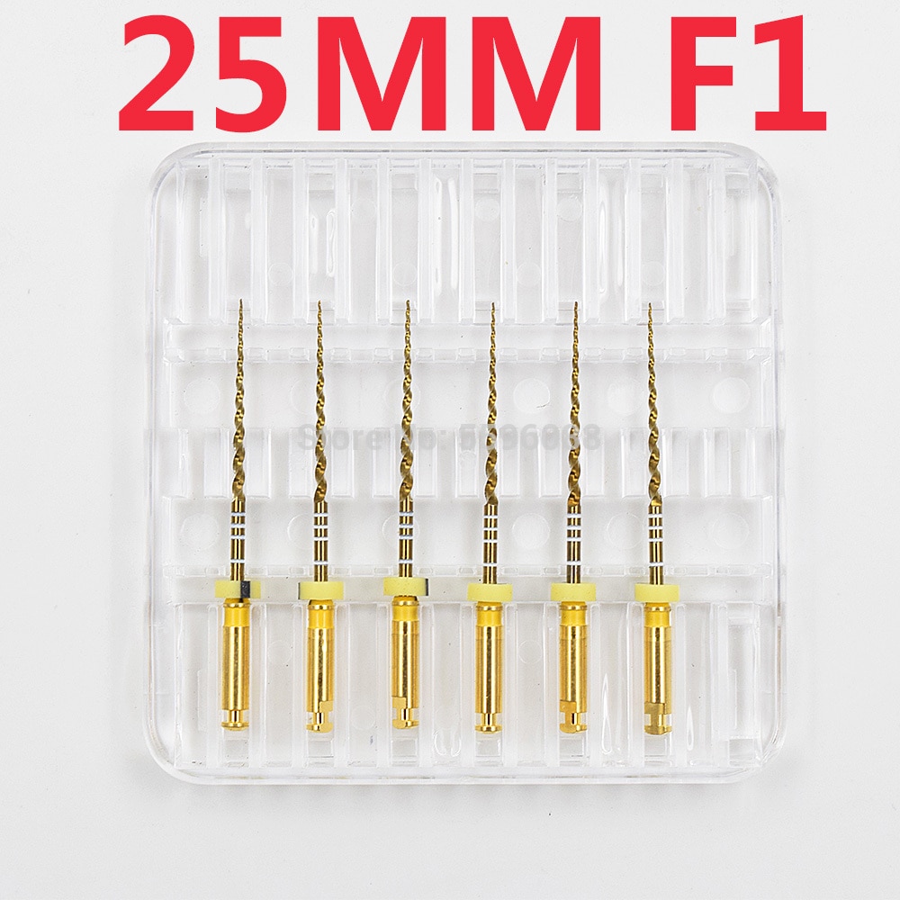 Dental guld flexibla filer endo roterande filer gyllene endodontiska filer 25mm nickel titanium instrument tandvård