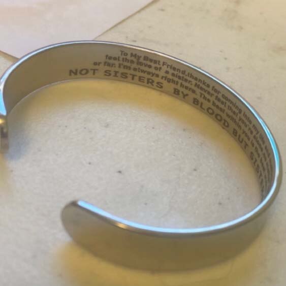 Bracciale Per Migliore Amica, In Lega Argentata, Regolabile 17+3 Cm, Con Ciondolo, Regalo Di Compleanno Per Amica, Confezione Regalo Inclusa