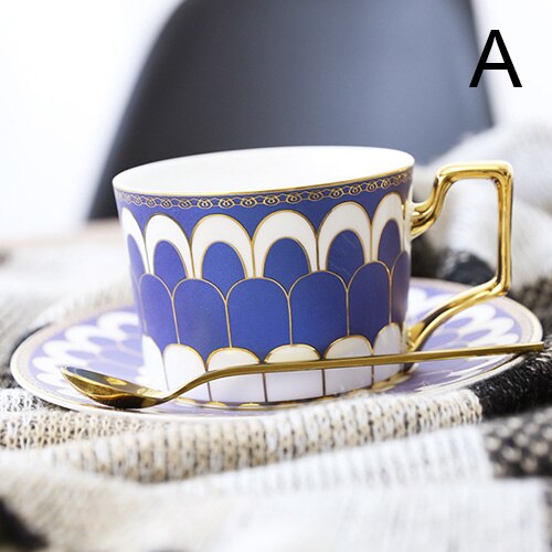 Porseleinen Kop En Schotel Bone China Koffie Set "C" Top Grade Schets In Goud Thee kop En Schotel Set Schotel Se