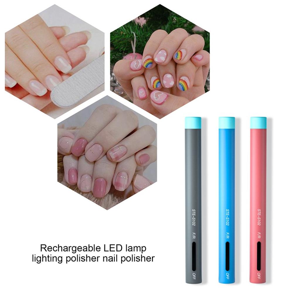 Usb Oplaadbare Led Lamp Verlichting Nail Polijstmachine Pen Draagbare Verwijderen Dode Huid Lossen Manicure Nail Polijsten Tool