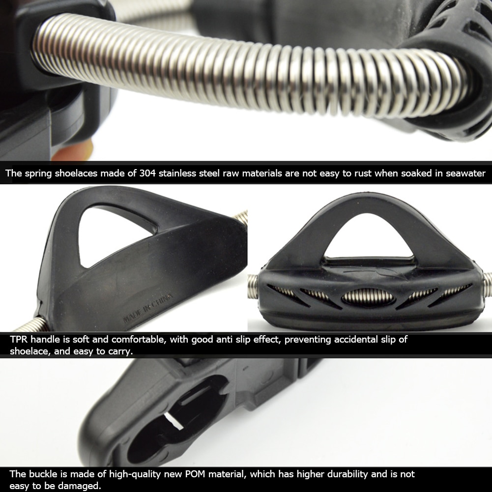 2PCS Scuba Diving 304 Stainless Steel Spring Fin Straps Diver Heel Straps Gear for Cressi Mares Fins Diving Snorkeling Fins