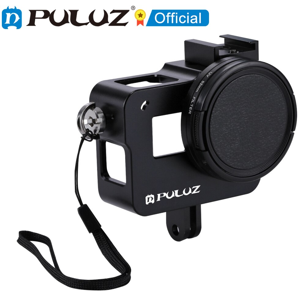 Puluzhölje skal för gopro hero 7 svart 6/5 hård skyddsbur +52mm uv -lins 8*6*4.6cm fodral för go pro hero 5