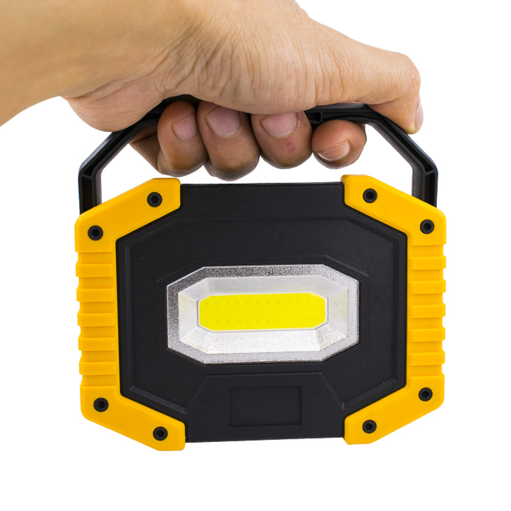 Foco LED COB portátil de 100W, Lámpara de trabajo ultra brillante, recargable por USB al aire libre para acampar, lámpara de emergencia 18650