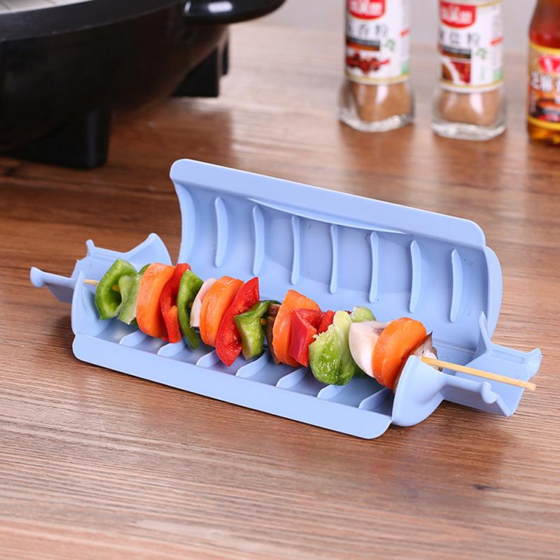 Hurtig spyd let grill kebab maker kød brochetter spyd maskine bbq grill tilbehør værktøjssæt