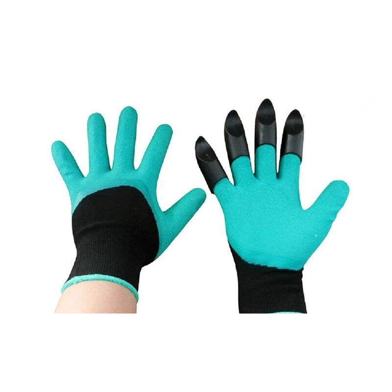 4/8 Hand Klaue ABS Kunststoff Garten Gummi Handschuhe Gartenarbeit Graben Pflanzung dauerhaft Wasserdichte Arbeits Handschuh draussen Spielereien 2 Stil: B