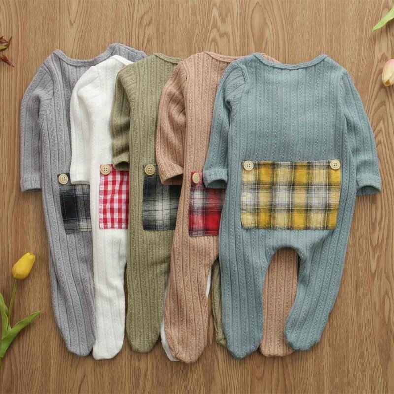 Baby Kleding 0-9M Baby Jongens Meisjes Kid Gebreide Footies Pasgeboren Katoenen Kleding Peuter Lange Mouw Jumpsuit Baby herfst Winter