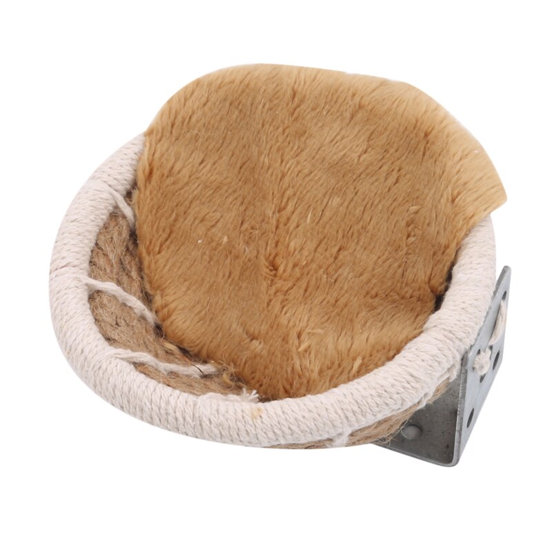Manuel tressé corde de chanvre oiseau nid lit multi-usages artificiel pinson nid oiseau maison pour perroquet Hamster animal lit nid fournitures: S Brown
