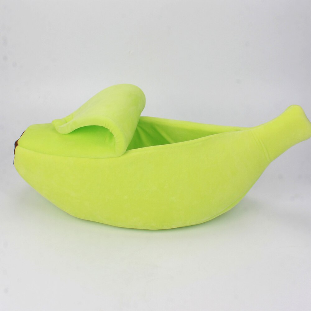 Banaan Vorm Pet Hond Kat Bed Mat Huis Duurzaam Kennel Doggy Puppy Kitten Kussen Mand Warm Draagbare Hond Kat Supplies: green / 55x20x15cm