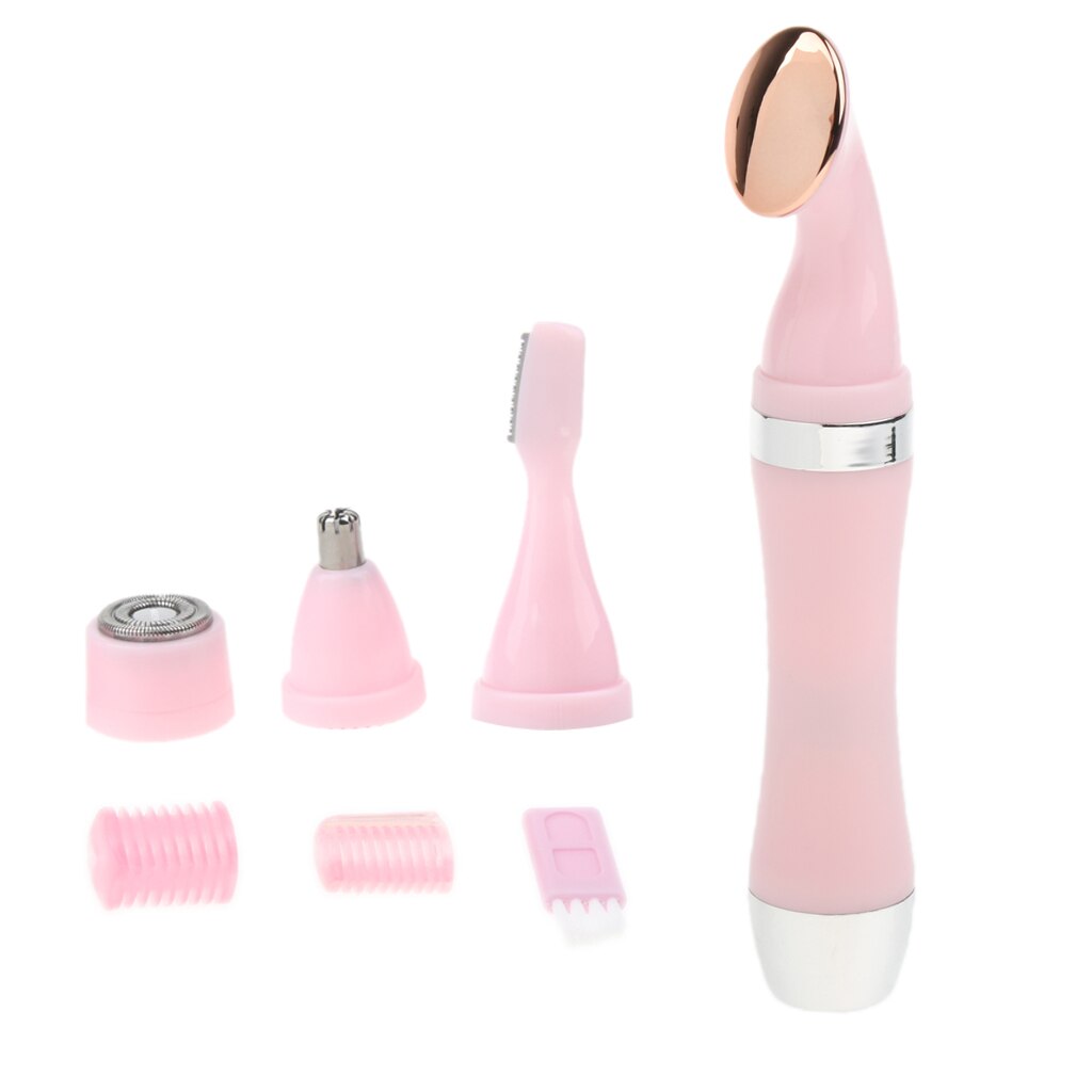 Vrouwen Elektrische Wenkbrauw Facial Nose Hair Remover Trimmer Set Battery Operated