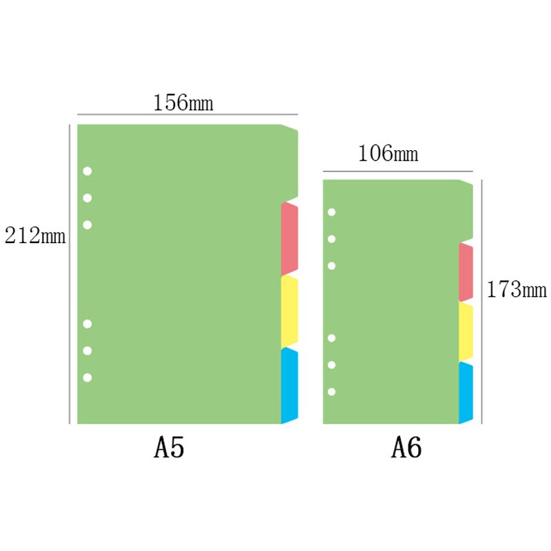 6 Holes A6 Colored Notebook's Index Page Inside Pages Planner Papers Cute Notebook Matching Stationery School Supplies
